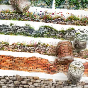 DIY Decorative Pet Tape Stickers, Wall Theme Decoration, Scrapbooking Album Supplies, Creative Craft Accessories, DIY Decal Film for Home & Office Use, Floral Pattern Sticker