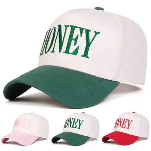 Unisex Letter HONEY Embroidered Baseball Cap Outdoor Sport Adjustable Sunscreen Leisure Hat Spring Autumn Travel Tourism Beach Vacation