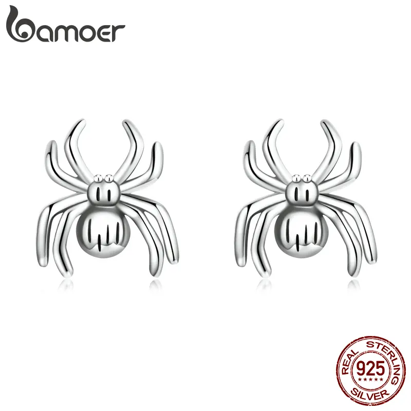 Vintage 925 Sterling Silver Eight-Legged Spider Stud Earrings for Women Silver Ear Studs Women Statement Jewelry Gift