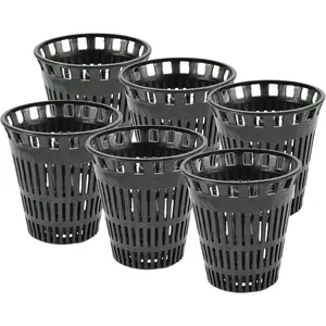 (10739P) Catcher Replacement Baskets for Stand-Alone Shower Trap, Hair Drain Clog Prevention, Pack of 6, Black