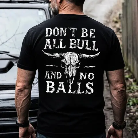 Men’s Blue Collar Humor Graphic T-Shirt, Sweatshirt, Hoodie – Western Bull Skull Workwear Tee