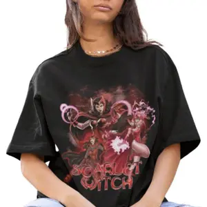 Wanda Maximoff Scarlet Witch Cartoon Avengers Tee - Unique Fashion Statement For Fans!
