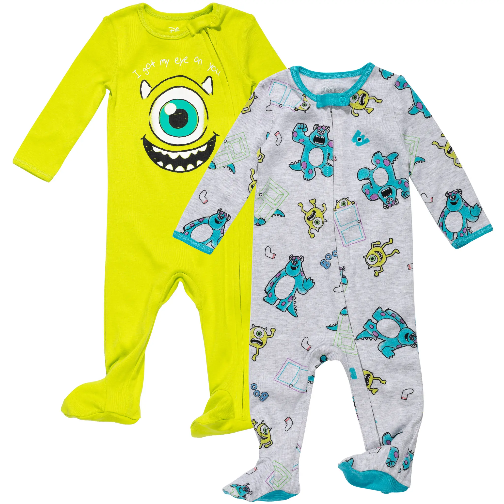 Disney Pixar Baby Boys' 2-Pack Footed One-Piece Sleep N' Play Newborn to Infant