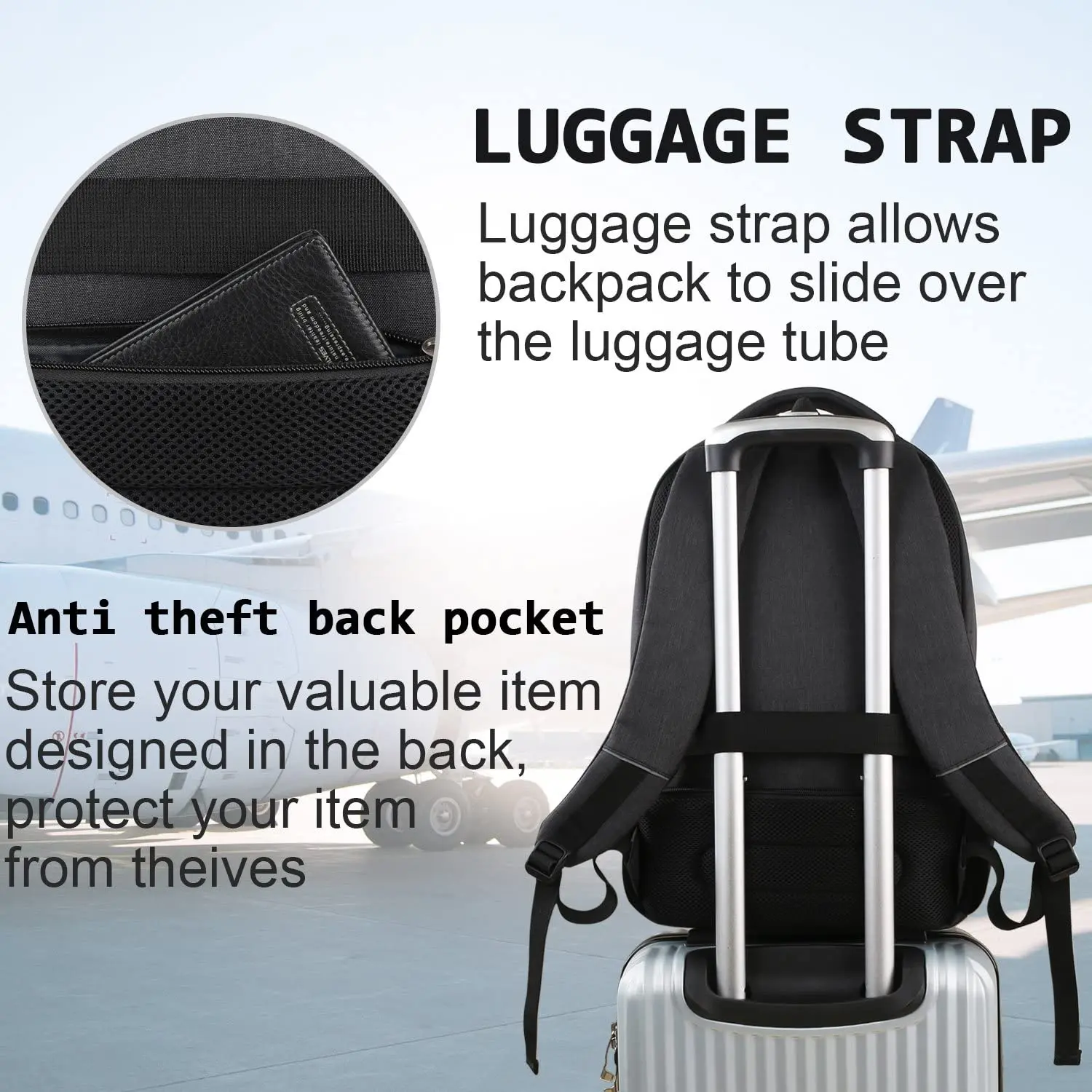 Laptop Backpack,Business Travel Anti Theft Slim Durable Laptops Backpack Laptop Backpack,Business Travel anti Theft Slim Durable  main image 2