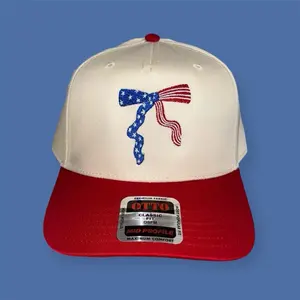USA Flag bow Embroidered Baseball Hat, American Flag Cap, 4th of July Hat, Dad Hat, Independence Day, summer hat, red white and blue, ‘merica hat, cut girls patriotic, Patriotic cap.