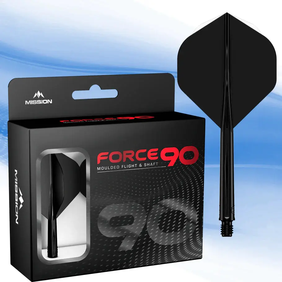 Mission Force 90 - Molded Flight & Shaft System - Black - Standard No2 - Short