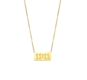 Eleven Necklace, 18K Gold Plated Steel Jewelry chic