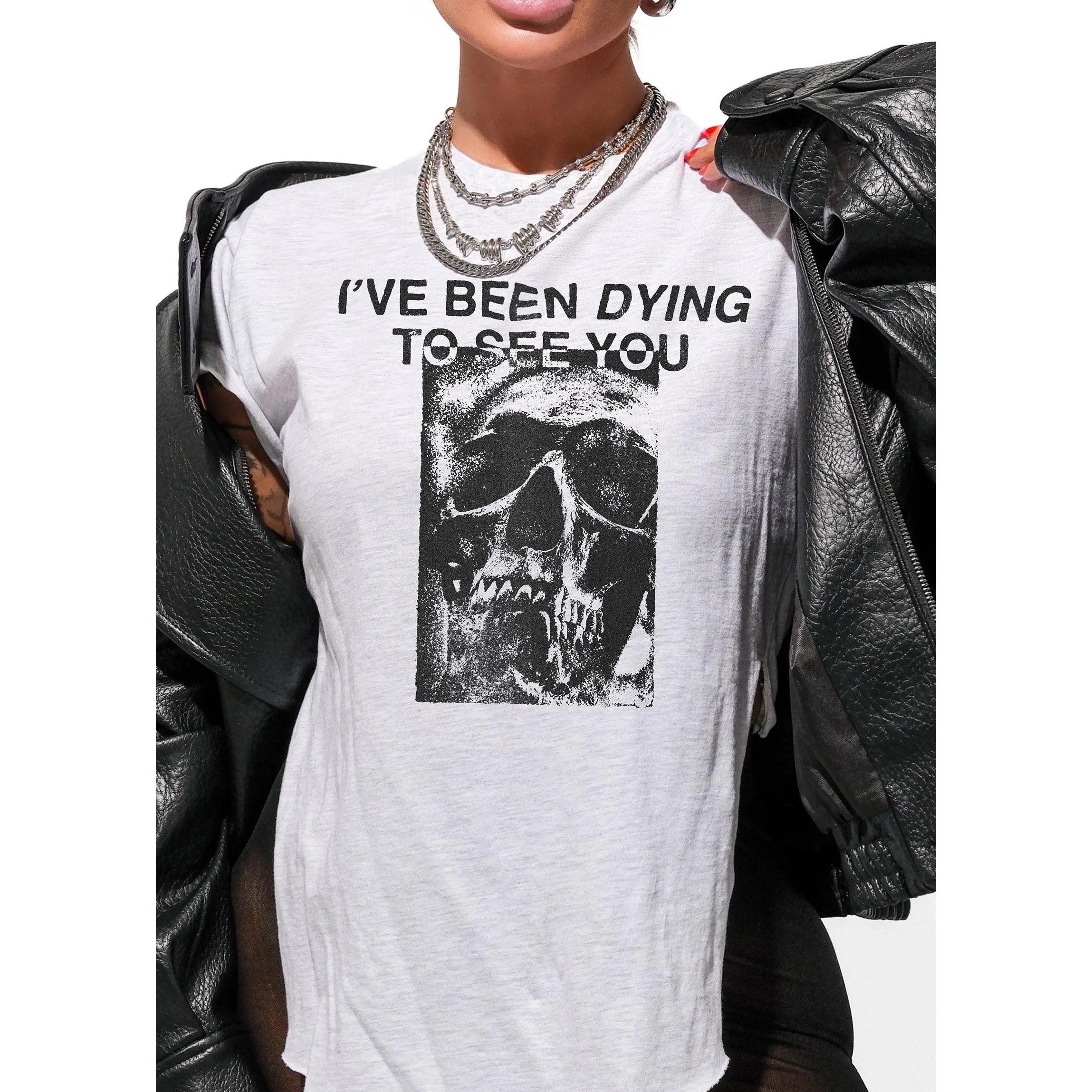I'VE BEEN DYING TO SEE YOU SIDE SLIT TEE