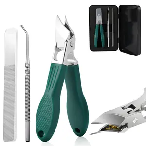 Eagle Beak Beveled Nail Clippers,Wide Jaw Opening Anti-Splash Slanted Nail Clipper,Long Handle Wide Jaw Opening Anti-Splash Slanted Nail Clipper,Edge Nail Clippers 3-Piece Set for Women and Men