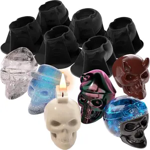 Skull  Molds,  Skull Molds, 6 Style Large  Molds for , Ice, , Soap, Clay, Candle Wax Casting, Halloween  Decoration
