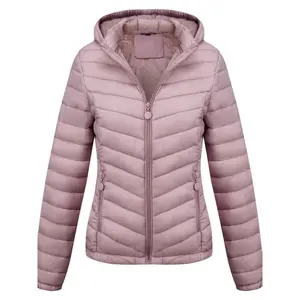Women's Zip Up Hooded Solid Winter Coat Long Sleeve Thermal Lined Outerwear for Fall and Winter Daily Wear