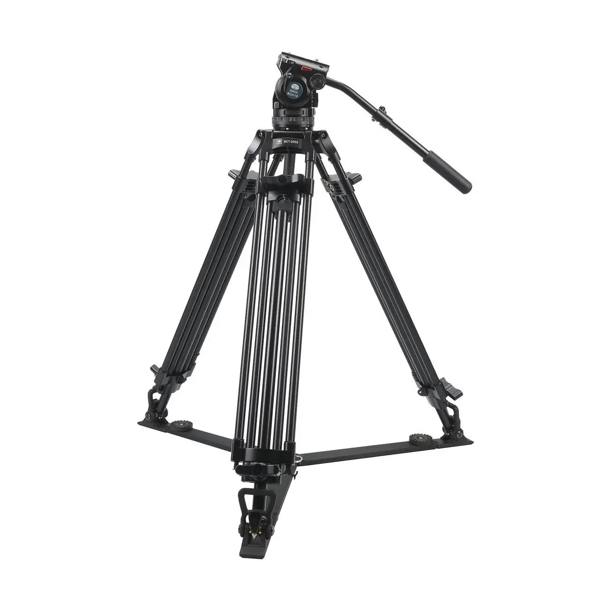 Sirui BCT-2003 BCT Series 3-Section Aluminum Video Tripod with 75mm BCH-10 BCH Series Fluid Video Head, 13.2 lbs Capacity
