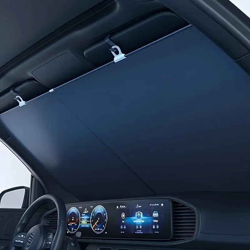 Universal Car Window Sunshade Roller Blind, Windshield UV Protection Shade, Easy Install Roll-Up Design, Cooling Anti-Glare, Durable Fashionable, Car Window Shades, Automotive Glass Sunshade, Sun Shade For Car Window, Sun Shades For Car Windows