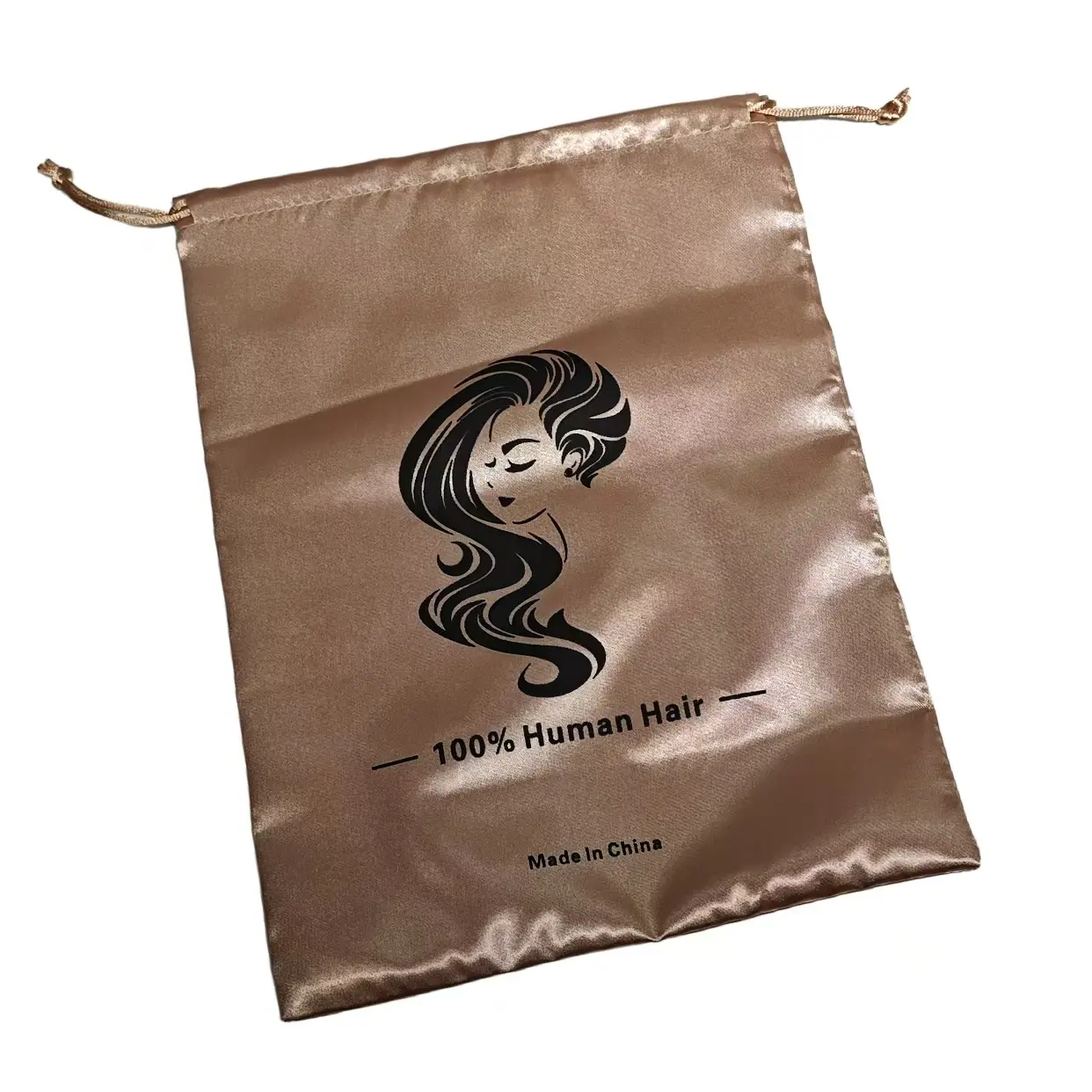 【Not for sale】Silky Wig Storage Organiser Bag, Soft Large Golden Storage Bag (1 Count)