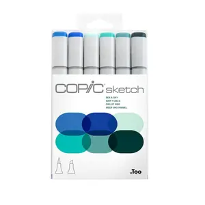 Copic - Sketch Marker Set - Sea & Sky, 6 pk