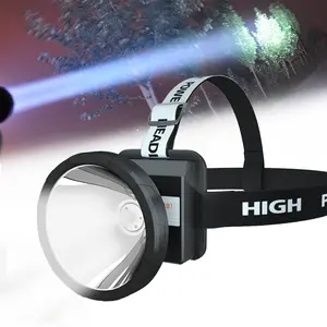 Odear High Power Rechargeable LED Headlamp Flashlight for Mining Camping Hiking Fishing with Adjustable Strap