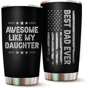 Dad Tumbler Awesome Like My Daughter Cup Father Gifts from Daughter - Best Dad Ever Tumblers - Christmas Best Gifts for Dad Mugs from Daughters Best Father Ever Gift - Stainless Steel Tumbler 20oz