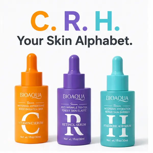 Power Trio Facial Serum (30ml)  - Vitamin C for Brightening, Retinol for Anti-Aging & Hyaluronic Acid for Hydration | Complete Day & Night Skincare Routine | "Glow-Up" Bundle