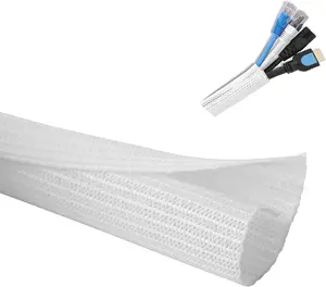 10ft - 1/2 inch Diameter Cord Protector,   Management Sleeve Wire Loom Tubing  Sleeve Split Sleeving for USB  Power Cord Audio Video ,TV Computer Office  Entertainment