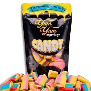 Rainbow Tornado Sweet Cream Filled Licorice Bites Tropical Flavored Candy 8oz or 1lb Bag Bonbon Snack