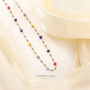Tuanyuan Jewelry — [Colorful Baby's Breath] French-Inspired Original Design Necklace: Long-Style Chain with an Elegant Aesthetic