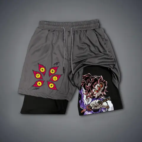 Anime Double-Layer Sports Shorts Graphic Shorts Black Shorts Camo Shorts Streetwear Shorts Men Outfits Men Short Shorts Vacation Outfits Shorts