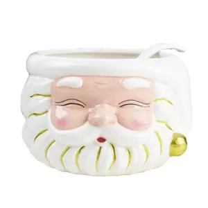 WHITE SANTA PUNCH BOWL WITH LADLE