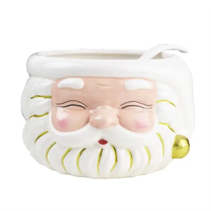WHITE SANTA PUNCH BOWL WITH LADLE