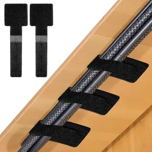 80 count Hook and Loop  Straps, Self Adhesive Hook and Loop  Ties, Cables Management Wire Organizer Under Desk, Cord Organizers for Desk  Office Essentials(Black)