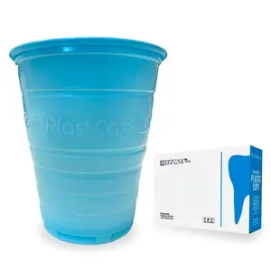 2000 Blue Plastic Disposable Ribbed Drinking Dental Cups, 5 Oz by PlastCare USA