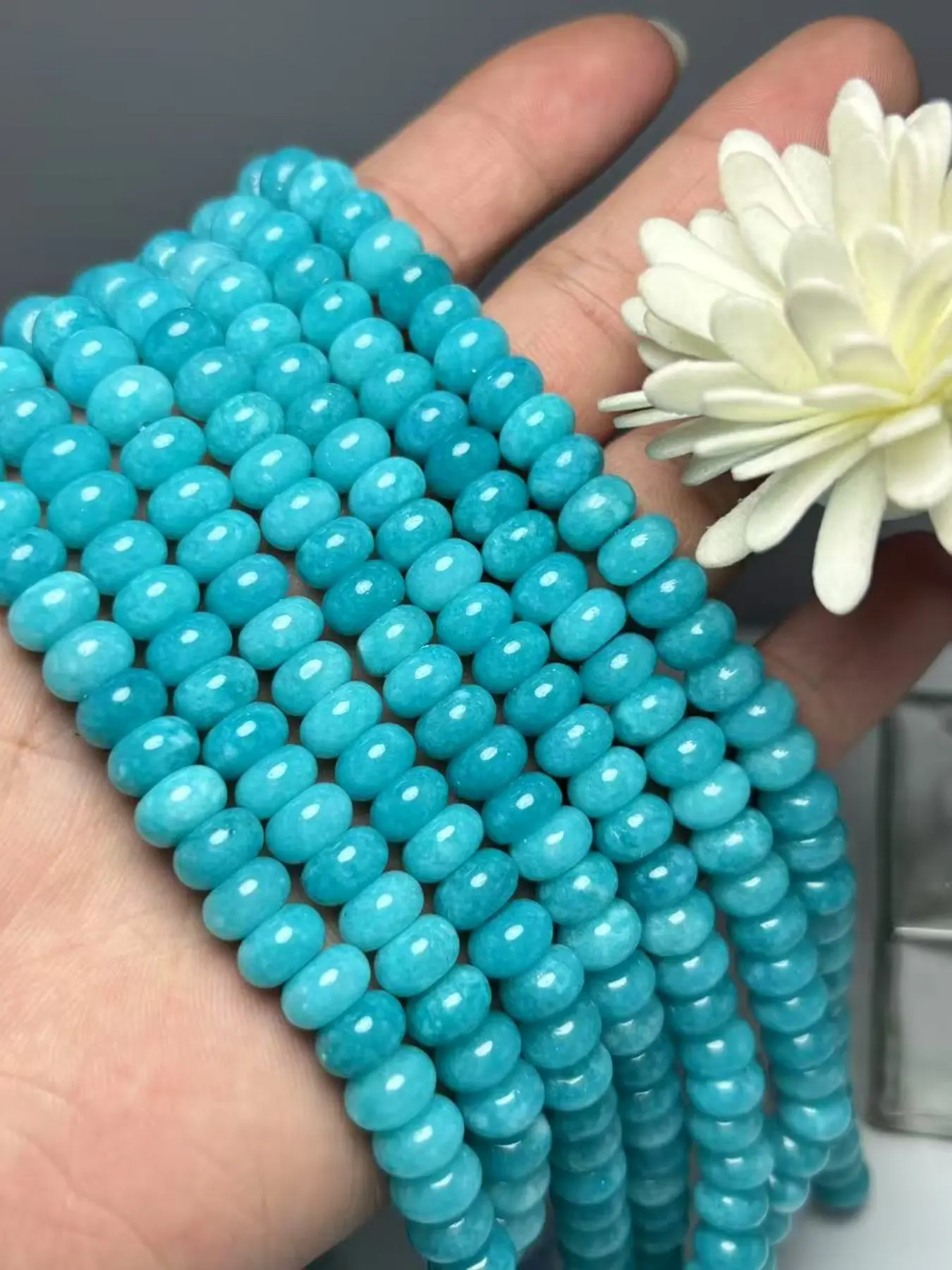 5x8mm Natural Stone River Pebble Beads, 72pcs Plain Design, Easy Stringing, Ideal for Bracelets and Necklaces, All Seasons Craft Supplies, Diy Beading