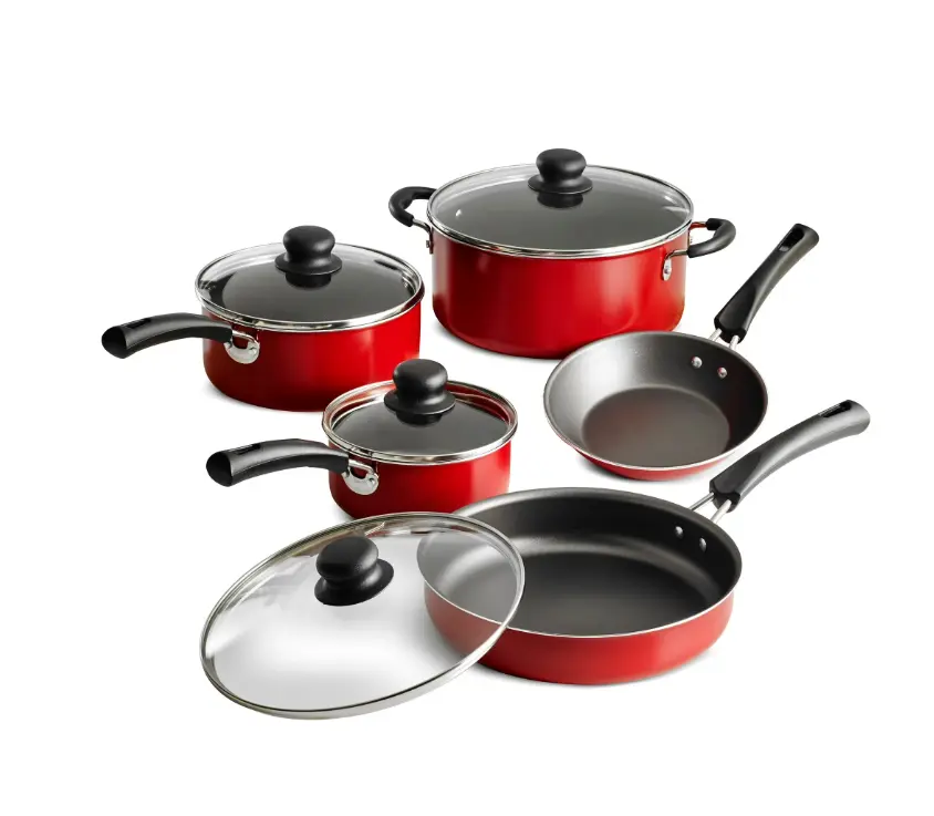 Tramontina Non-Stick Red Cookware Set, 9 Piece