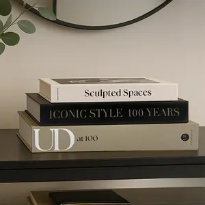 Set of 3 Aesthetic Decorative Faux Books for Mid Century Coffee Table Bookshelf Mantle Entryway Decor Minimalist Fake Book Storage Box