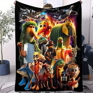 Space Beaver Cactus Blanket Wacky Interstellar Meme Comfort In Ultra Soft Flannel Your Go To For Zany Fun On Road Trips Camping Adventures And Living Room Couch