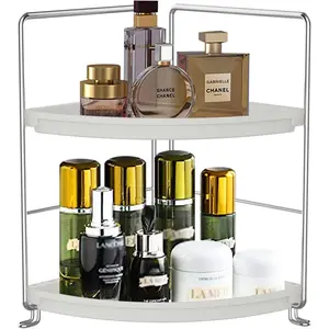 2-Tier Corner Bathroom Sink Countertop Organizer- Tray  & Makeup Storage-Kitchen  Rack Standing Shelf, Storage Shelf for Bathroom,Bedroom,Kitchen,,