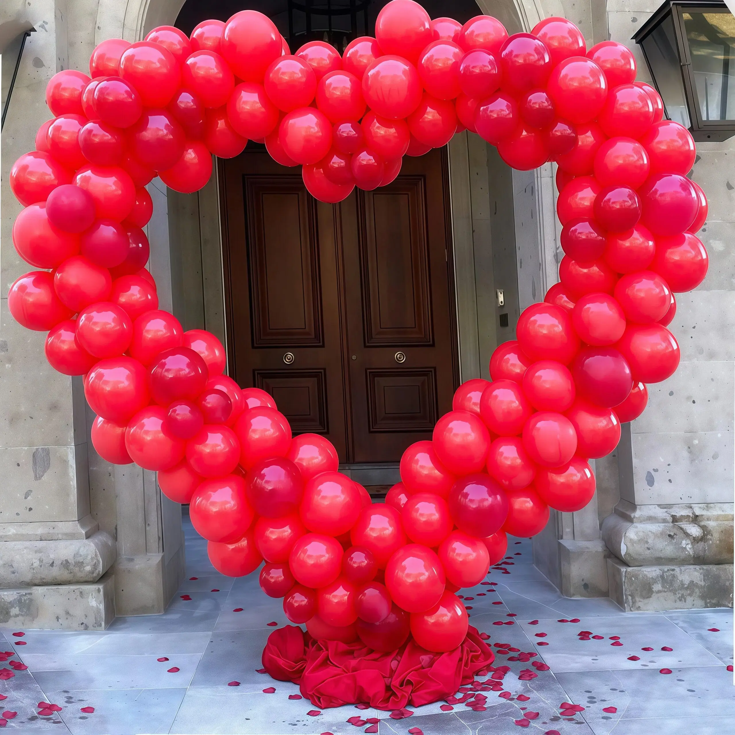 7.5FT Heart Arch Backdrop Stand,Balloon Arch Wedding Arch Stand Photo Backdrop Frame for Wedding, Baby Shower, Birthday Party, Photography, Gold Metal