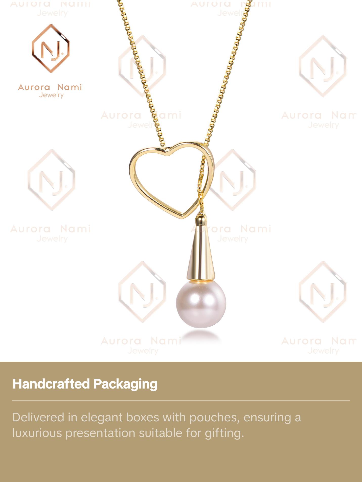 Heart with Mother of Pearl Hoop Drop Necklace