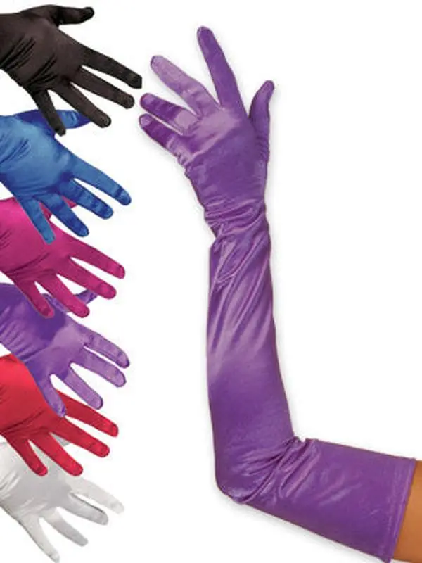 Shoulder Length Satin Gloves