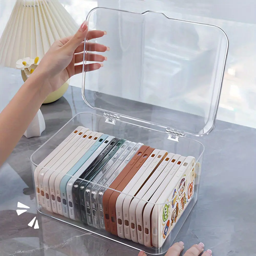 Acrylic Stackable Storage Boxes - Bohemian Style Transparent Organizers Suitable for Home, Office, School Supplies - Transparent Boxes for Dresser, Bathroom, Desktop Organization, Space-Saving Stackable Containers