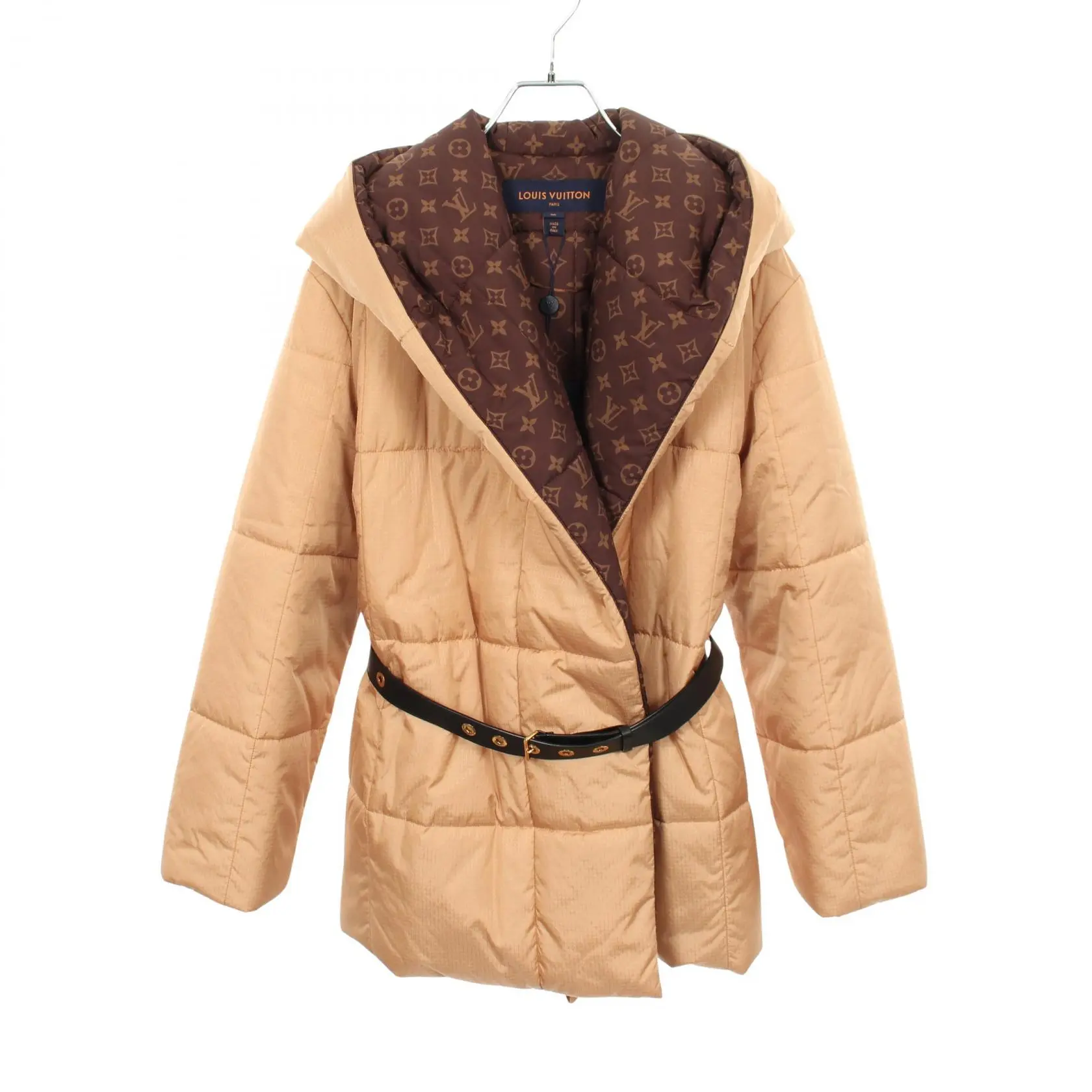 Pre-owned Louis Vuitton Nylon Small Leather Goods Monogram Hooded Padded Jacket