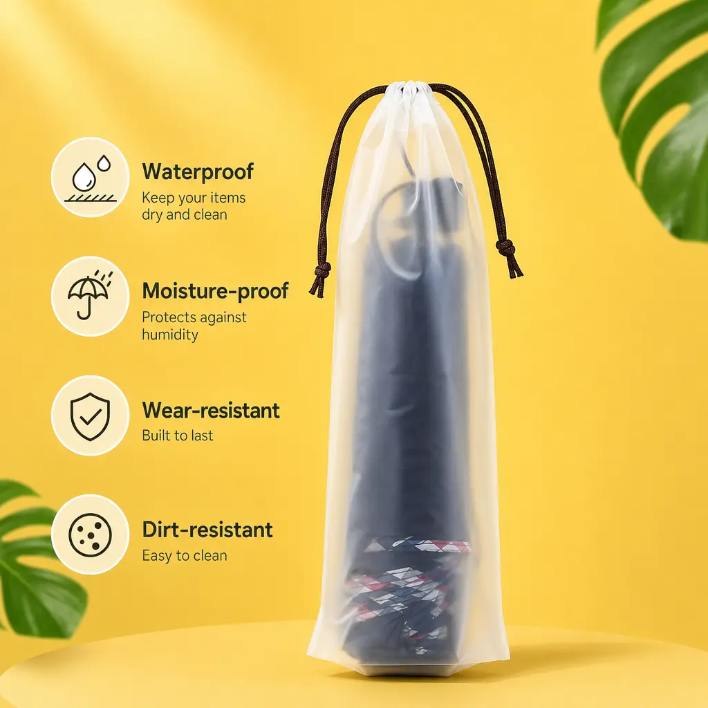 5 Pieces, waterproof drawstring umbrella storage bag, moistureproof and wear-resistant, easy to carry for storing folded compact umbrellas