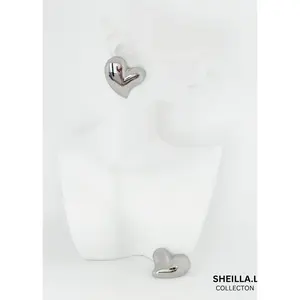 Silver Heart Stud Earrings