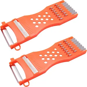 2Pcs Handheld Plastic Multifunction Kitchen Peeler Grater Slicer Tool,For Vegetable,Fruit,Cucumber,Potato,Carrots,Cheese,Chef Gadgets Tools XIWENQUKU