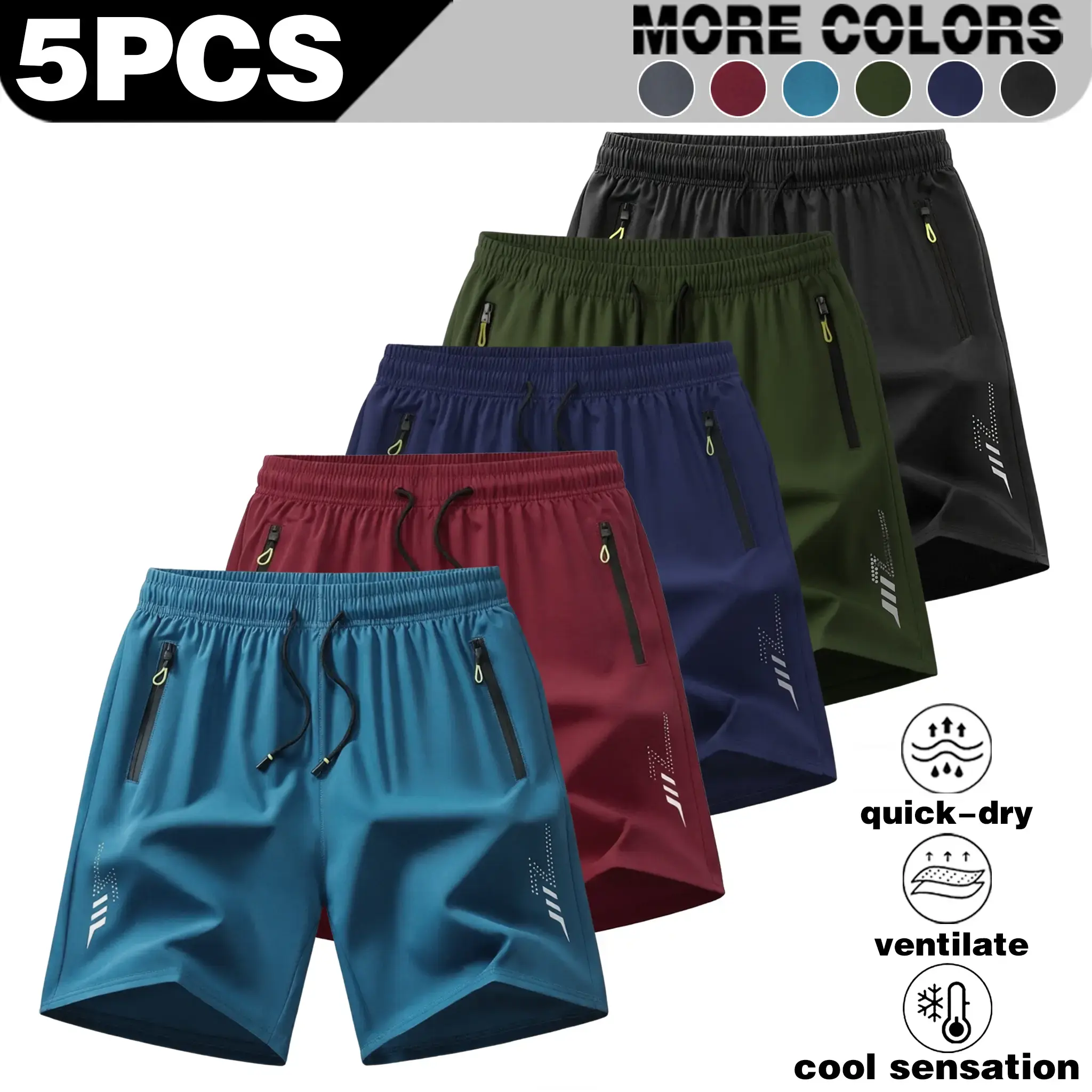 Black + Lake Blue + Dark Navy Blue + Burgundy + Army Green