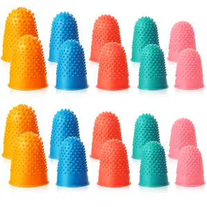 40 Rubber Fingers Tip Covers Pads  5 Sizes Finger Thimbles Silicone Thumb Protectors For Money Counting Collating Writing Sorting Paper Office Task Hot Glue Wax Rosin