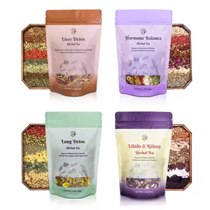 Herbal Tea Combo - Liver/Kidney/Lung Support | Hormone Balance | Organic Herbal Ingredients - Natural Daily Beverage for Family | 100g/pack