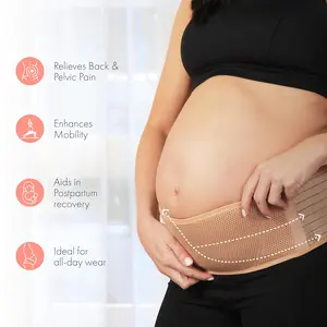 Breathable Maternity Abdominal Support Belt, Simple Practical Design, Pregnancy Belly Band for Comfort & Relief During Labor, Postpartum Abdominal Binder, Bellybinder