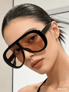 Women's Retro Oval Frame Fashion Glasses, Lightweight PC Frame, Elegant Vintage Design, Perfect for Summer Beach Parties Outdoor Travel, Vintage Trendy Classic Oval Sunglasses