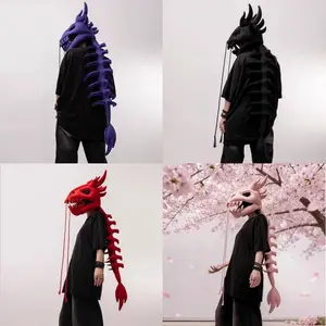 Chinese Dragon Tentacle Headpiece, Dinosaur Skeleton Costume Accessory, Dragon Head Shape Exoskeleton Prop, Model Xinghao Longxu