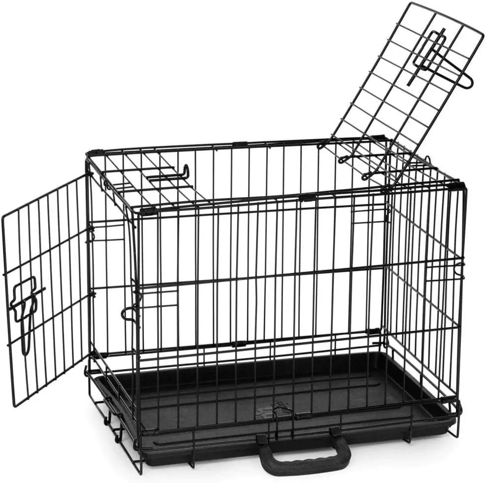 Two Door Provalue Wire Dog Crate, 19 Inch, For Pets up to 15 lbs, With 5-Point Locking System